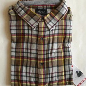 Marmot Fairfax Midweight Flannel UPF 50 Long Sleeve Button Down Shirt Plaid